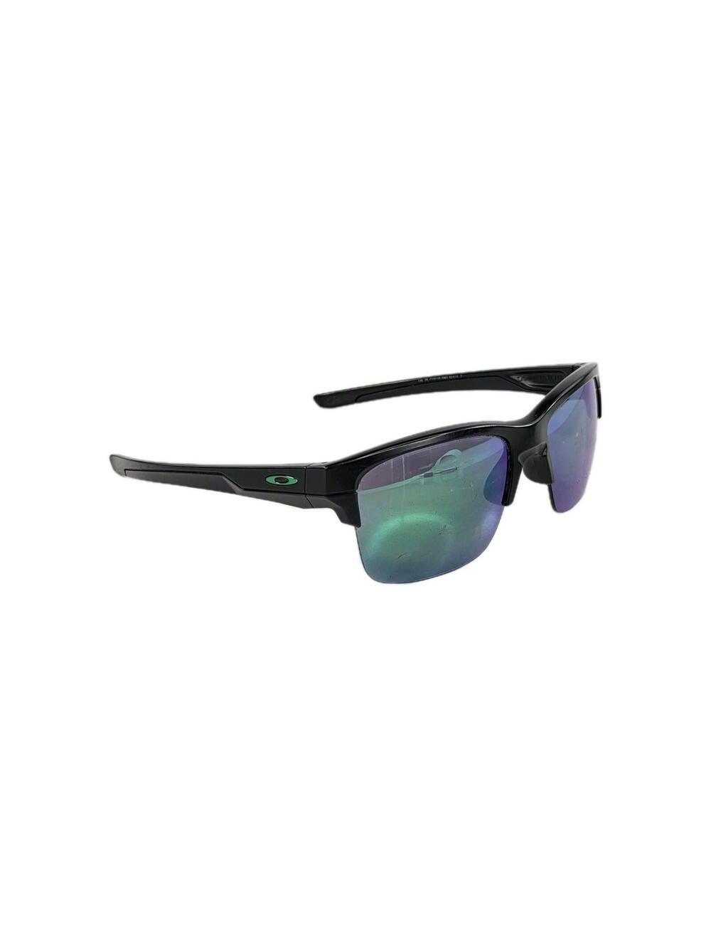 Oakley Thinlink Sunglasses Mens Black Green Wrap Semi Rimless 63mm OO9316